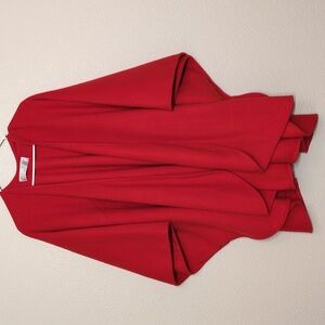 Elegant Red Cape Shawl One-Size Warmth Versatile Strikingly Beautiful